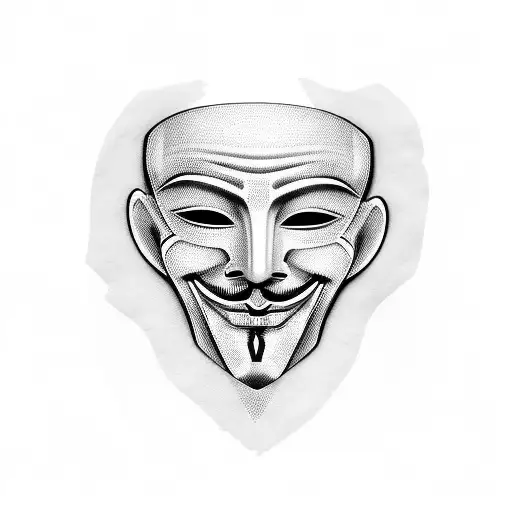 anonymous mask with fade without any other picture  tattoo design idea