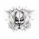 anonymous with fade  tattoo design idea