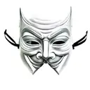 anonymous mask with fade without any other picture and mask tattoo design idea
