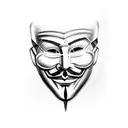anonymous mask with fade without any other picture and mask tattoo design idea