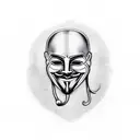 anonymous mask with fade without any other picture and mask tattoo design idea