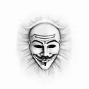 anonymous mask with fade without any other picture and mask tattoo design idea