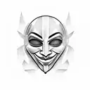 anonymous mask with fade  tattoo design idea