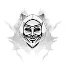 anonymous mask with fade  tattoo design idea