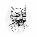 anonymous mask with fade  tattoo design idea