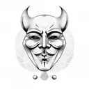 anonymous mask with fade  tattoo design idea
