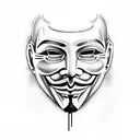 anonymous mask with fade without any other picture  tattoo design idea