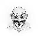 anonymous mask with fade without any other picture  tattoo design idea