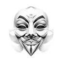 anonymous mask with fade without any other picture and mask tattoo design idea