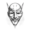 anonymous mask with fade without any other picture and mask tattoo design idea
