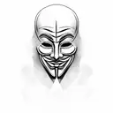 anonymous mask with fade without any other picture and mask tattoo design idea