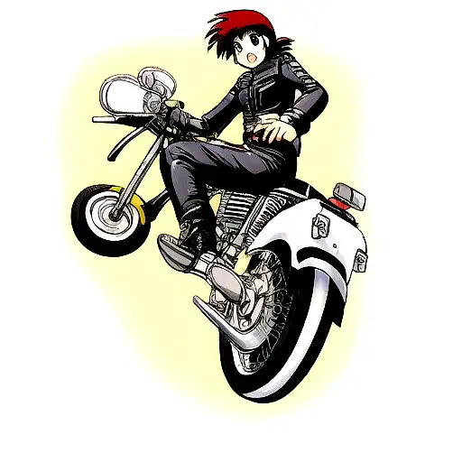 free spirit motorcycle driver tattoo design idea