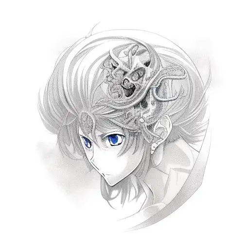 Design a realistic portrait of the client's favorite anime character tattoo design idea