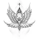 biblical seraphim tattoo design idea