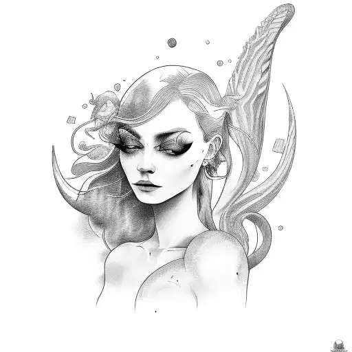 Sun and Moon tattoo design idea