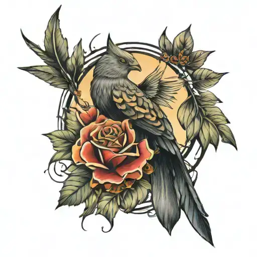 catch dream with background tattoo design idea