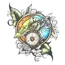 catch dream with background tattoo design idea