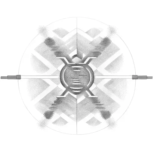 Barbell with sound waves tattoo design idea