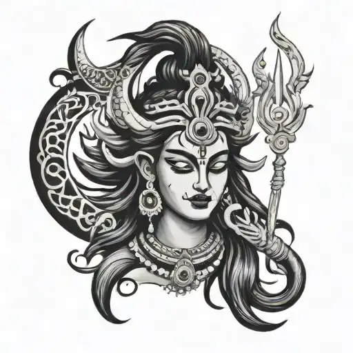 shiva kali tattoo design idea