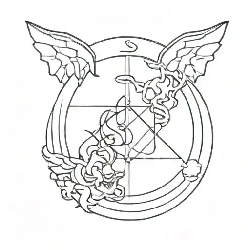 Hell vs Heaven tattoo design idea