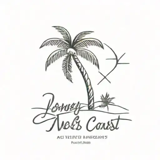 palm tree that says lonely and dreaming of the west coast tattoo design idea