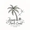 palm tree that says lonely and dreaming of the west coast tattoo design idea