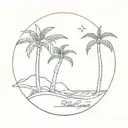 palm tree that says lonely and dreaming of the west coast tattoo design idea