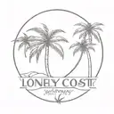 palm tree that says lonely and dreaming of the west coast tattoo design idea