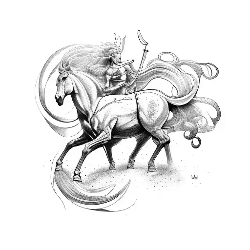 Mythical Journey,Centaur  tattoo design idea