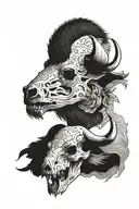 bison skull tattoo design idea