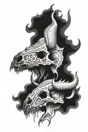 bison skull tattoo design idea