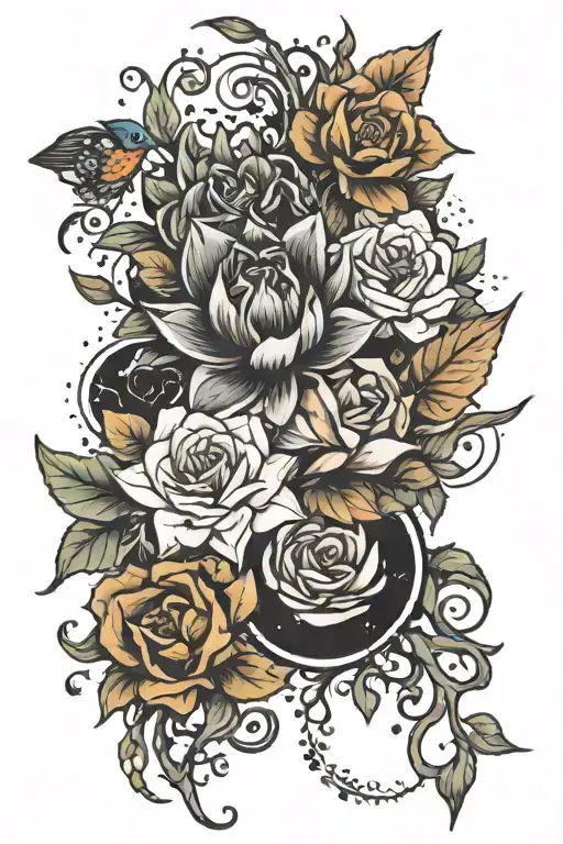 change, growth, star dust, survival tattoo design idea