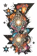 change, growth, star dust, survival tattoo design idea