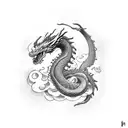 Dragon,moon girl,snake tattoo design idea