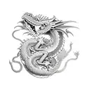 Dragon,moon girl,snake tattoo design idea