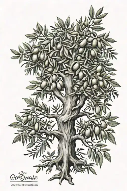 olive family tree, engilish and colombian  tattoo design idea