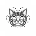 Data scientist analyzing a cat-shaped graph tattoo design idea