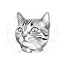 Data scientist analyzing a cat-shaped graph tattoo design idea