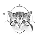 Data scientist analyzing a cat-shaped graph tattoo design idea