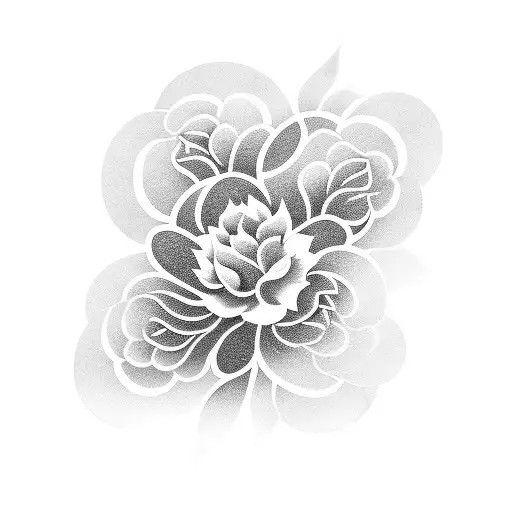 Japanese traditional flower garden tattoo design idea