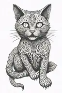 ghost cat tattoo design idea