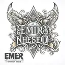 hand tattoo name engraved Emir Joseph tattoo design idea