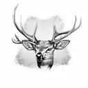 Elk with trees tattoo design idea