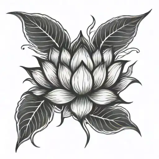 Lotus flower with the Sri Lankan flag colors, symbolizing peace and connection to heritage tattoo design idea