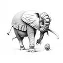 A beautifully detailed ladybug perched on a lucky elephant's trunk tattoo design idea