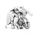 A beautifully detailed ladybug perched on a lucky elephant's trunk tattoo design idea