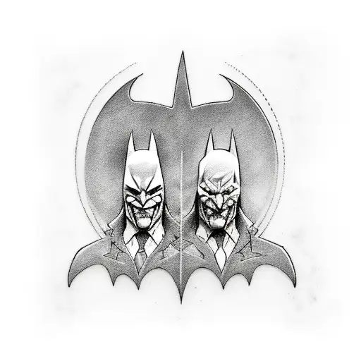 joker batman tattoo designs black white