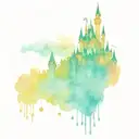 disney castle with characters involved  tattoo design idea