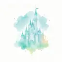 disney castle with characters involved  tattoo design idea