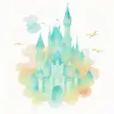 disney castle with characters involved  tattoo design idea